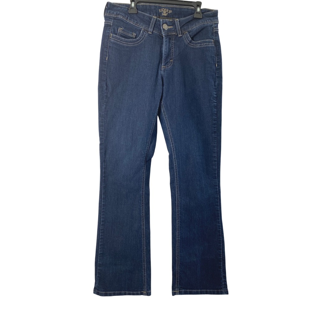 Riders by Lee Jeans Women 29" Waist Dark Wash Denim Bootcut Embellished Pockets‎